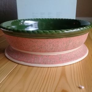Partylite Mediterraneo Garden Pillar Candle Tray Green Terra Cotta